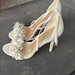 Sam Edelman Silver Fringe Heels